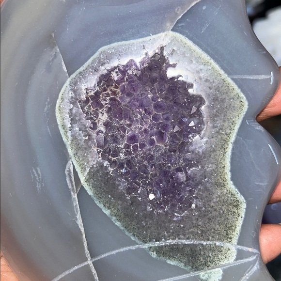 Amethyst, Quartz, & Agate Moon Custom carving AMAGTMOON-SML - Picture 4 of 8